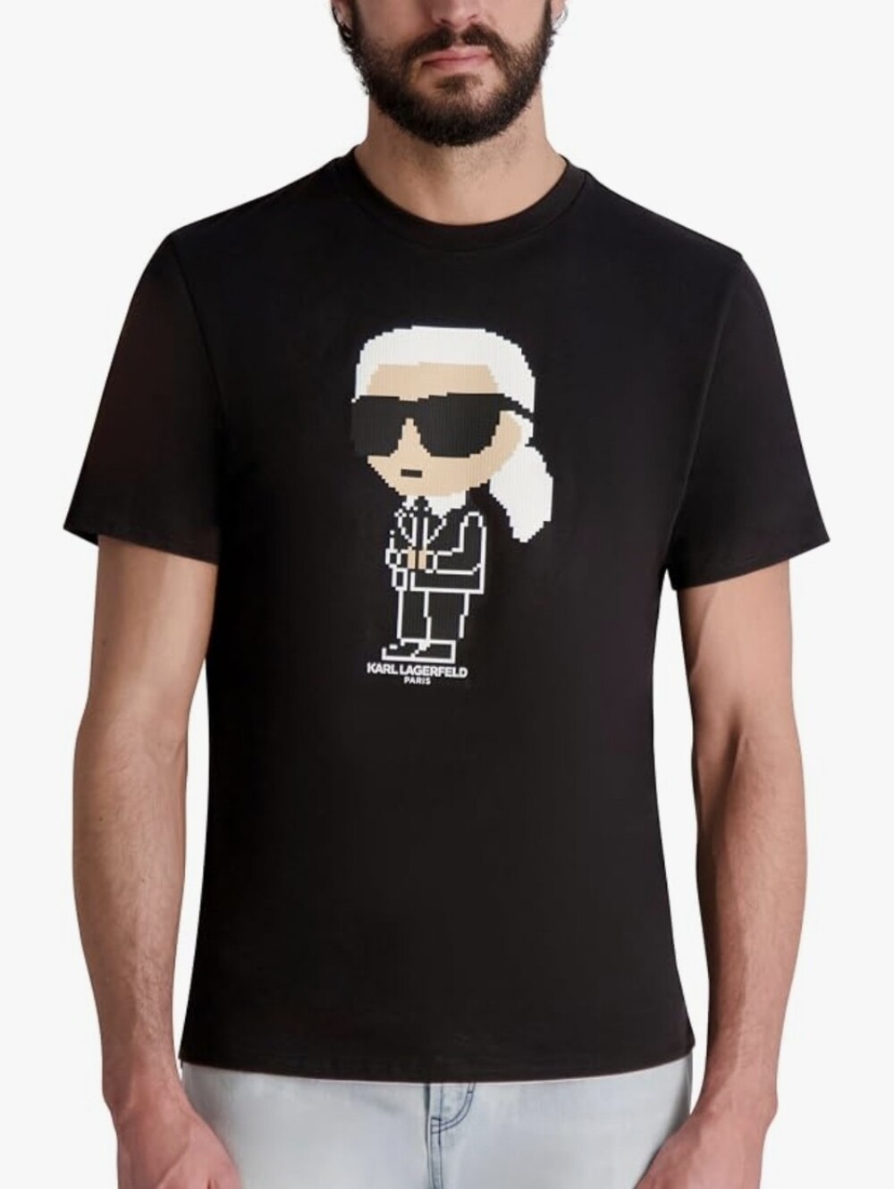 Karl Lagerfeld Men’s 100% Cotton Black Graphic Logo T-Shirt, size S
